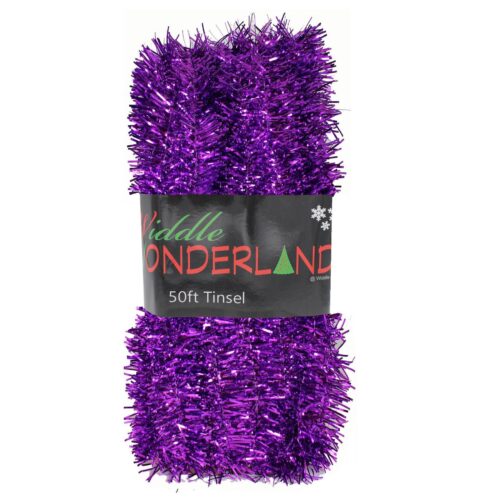 Christmas Tree 50ft x 3cm Tinsel GREAT VALUE - Purple