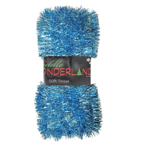 Christmas Tree 50ft x 3cm Tinsel GREAT VALUE - Blue