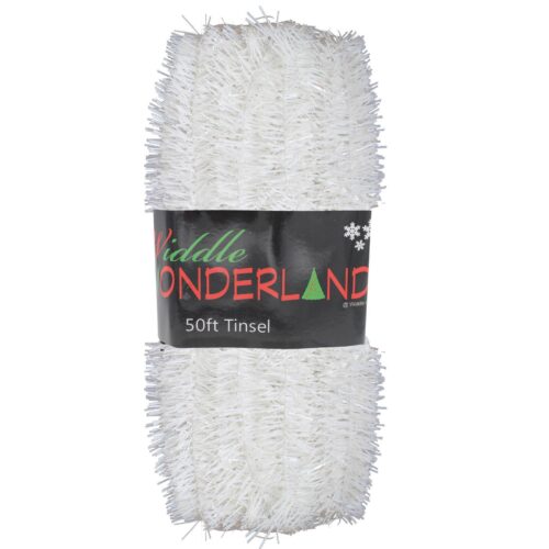 Christmas Tree 50ft x 3cm Tinsel GREAT VALUE - White