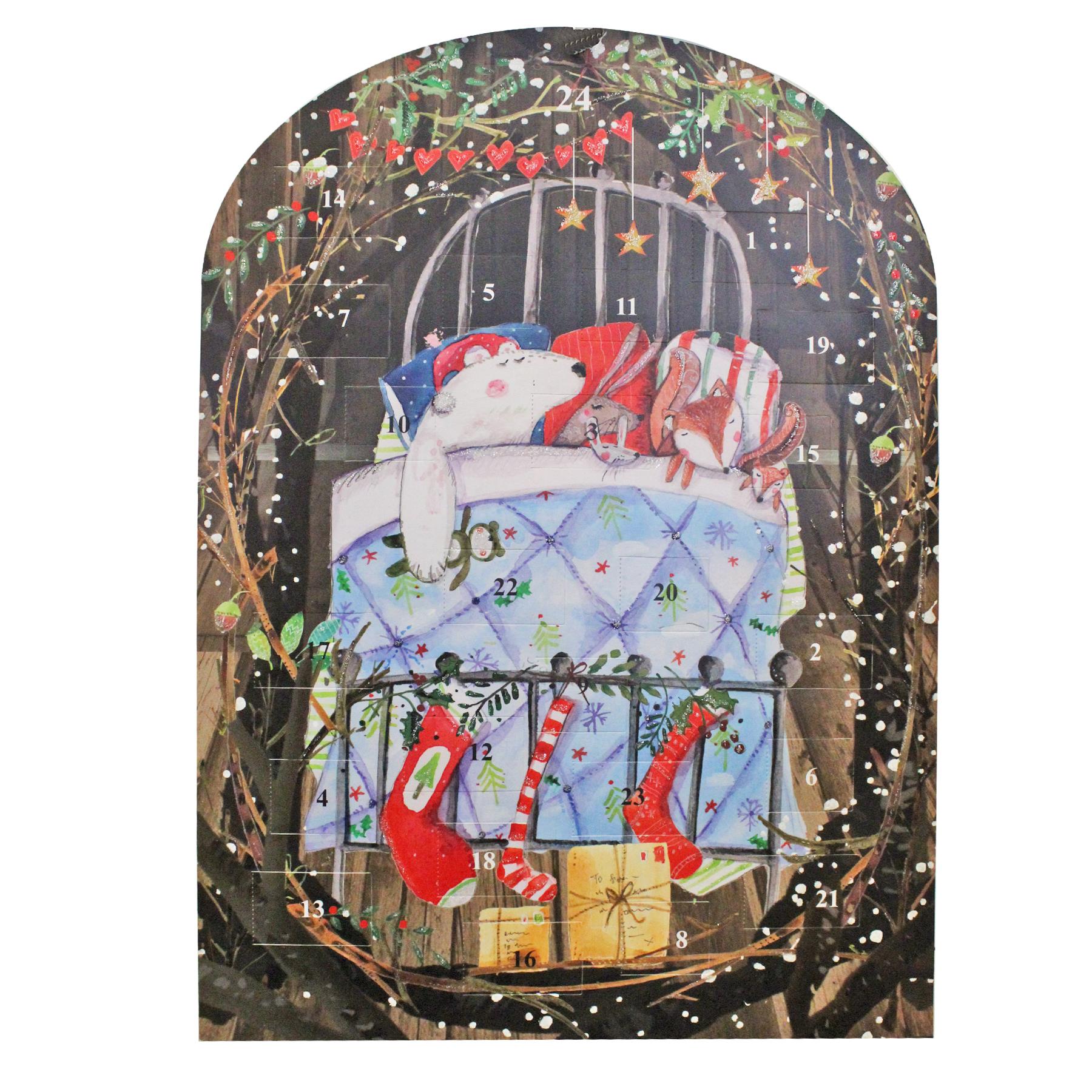 Traditional Christmas Advent Calendar with 24 Windows - Night Before Christmas