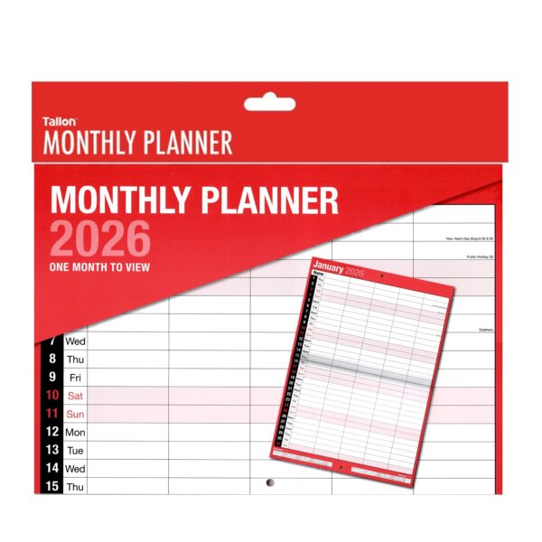 2026 Monthly Planner Calendar 5 Columns Month to View 3813