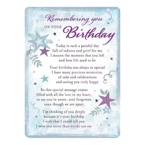 In Loving Memory Open Graveside Memorial Card - Remembering You / Birthday