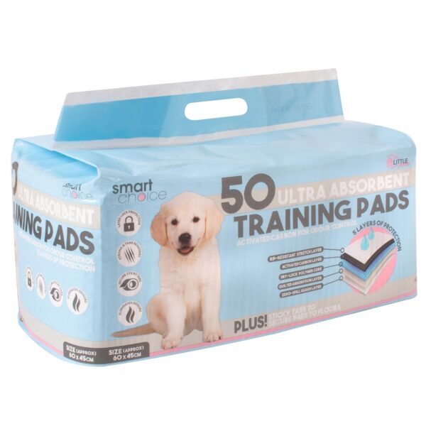 Puppy Training Pads Ultra Absorbent Odour Control 60x45cm Pack of 50