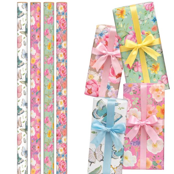 image485883361.jpg Floral Wrapping Paper 4 x 3 Metre Rolls Mothers Day Birthday