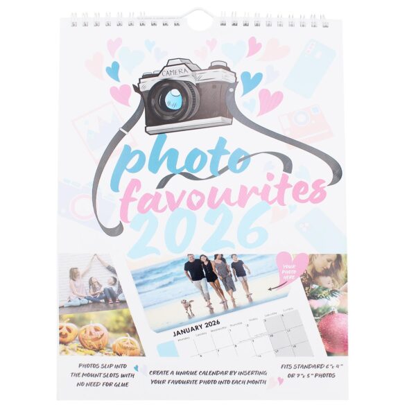 2026 A4 Photo Calendar DIY Personalise with 6'x4' or 7'x5' Photos - 1 Calendar