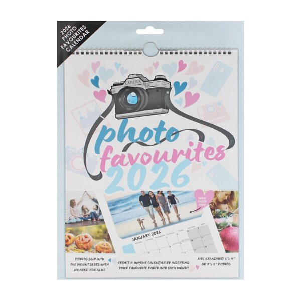 2026 A4 Photo Calendar DIY Personalise with 6'x4' or 7'x5' Photos - 1 Calendar