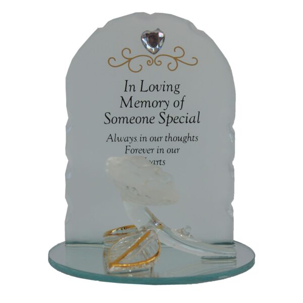 Thoughts of You Glass Memorial Ornament with Rose - Someone Special