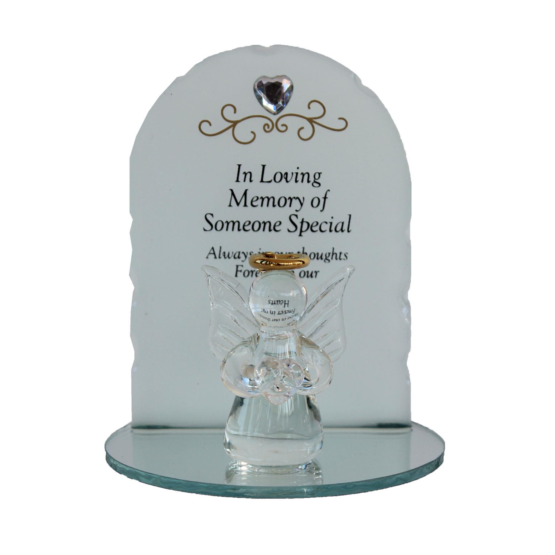 Thoughts of You Glass Memorial Ornament with Angel -  Someone Special
