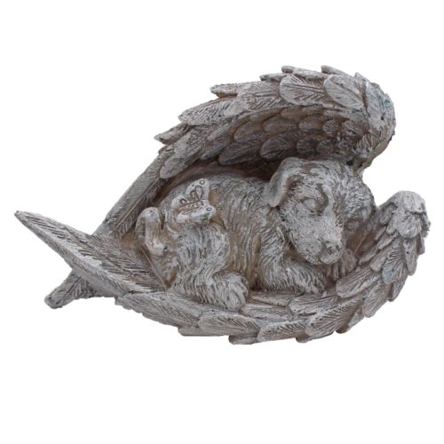 Memorial Graveside Statue 10cm x 15cm Dog Grave Decoration Angel Wings Design