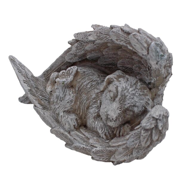 Memorial Graveside Statue 10cm x 15cm Dog Grave Decoration Angel Wings Design
