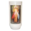 Religious Votive Candle in Holder with Prayer Devine Mercy 40 hour Burn Time 12.5cm