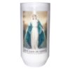 Religious Votive Candle in Holder with Prayer Miraculous 40 hour Burn Time 12.5cm