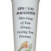 Memorial Graveside Flower Vase with Spike Robin Image - Special  Daughter