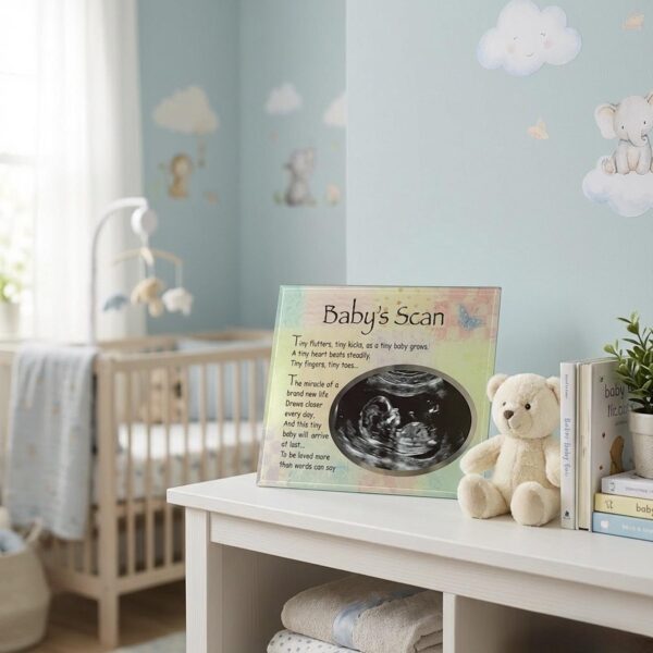 image486117730.jpg Baby's Scan Glass Photo Frame with Wording and Colour Detail