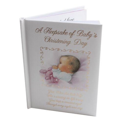 Baby Christening Record Book Keepsake Gift 14cmx10cm - Baby Girl