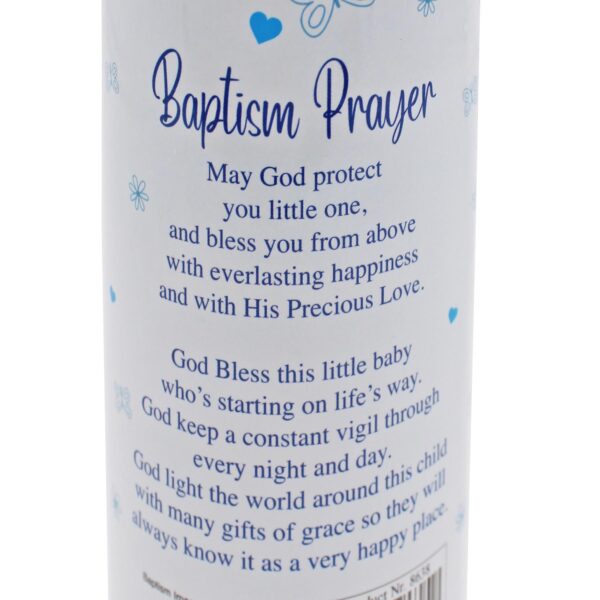 image486170424.jpg Baptism Pillar Candle and Windproof Cap and Prayer - Baby Boy