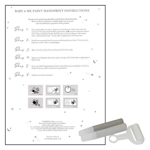 Family Handprint Photo Frame with Paints 4'x4' Picture by Bambino Baby Shower Gift