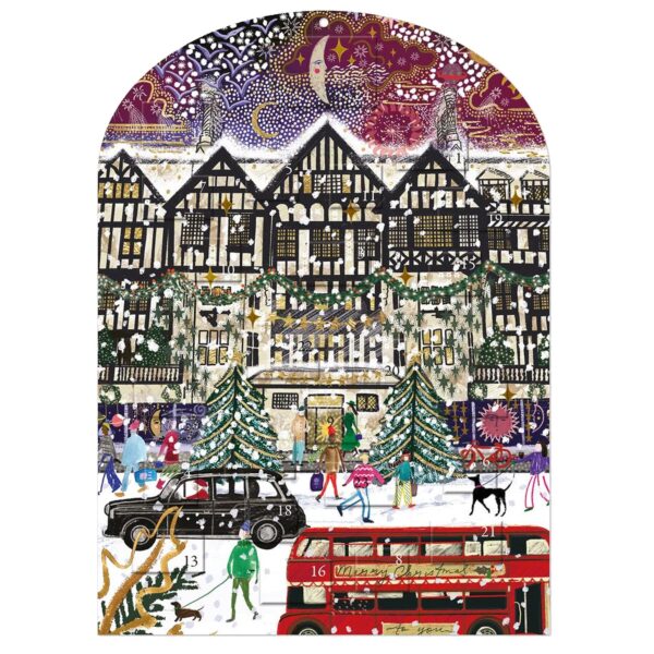 Christmas Paper Advent Calendar 24 Windows 100% Recyclable - London