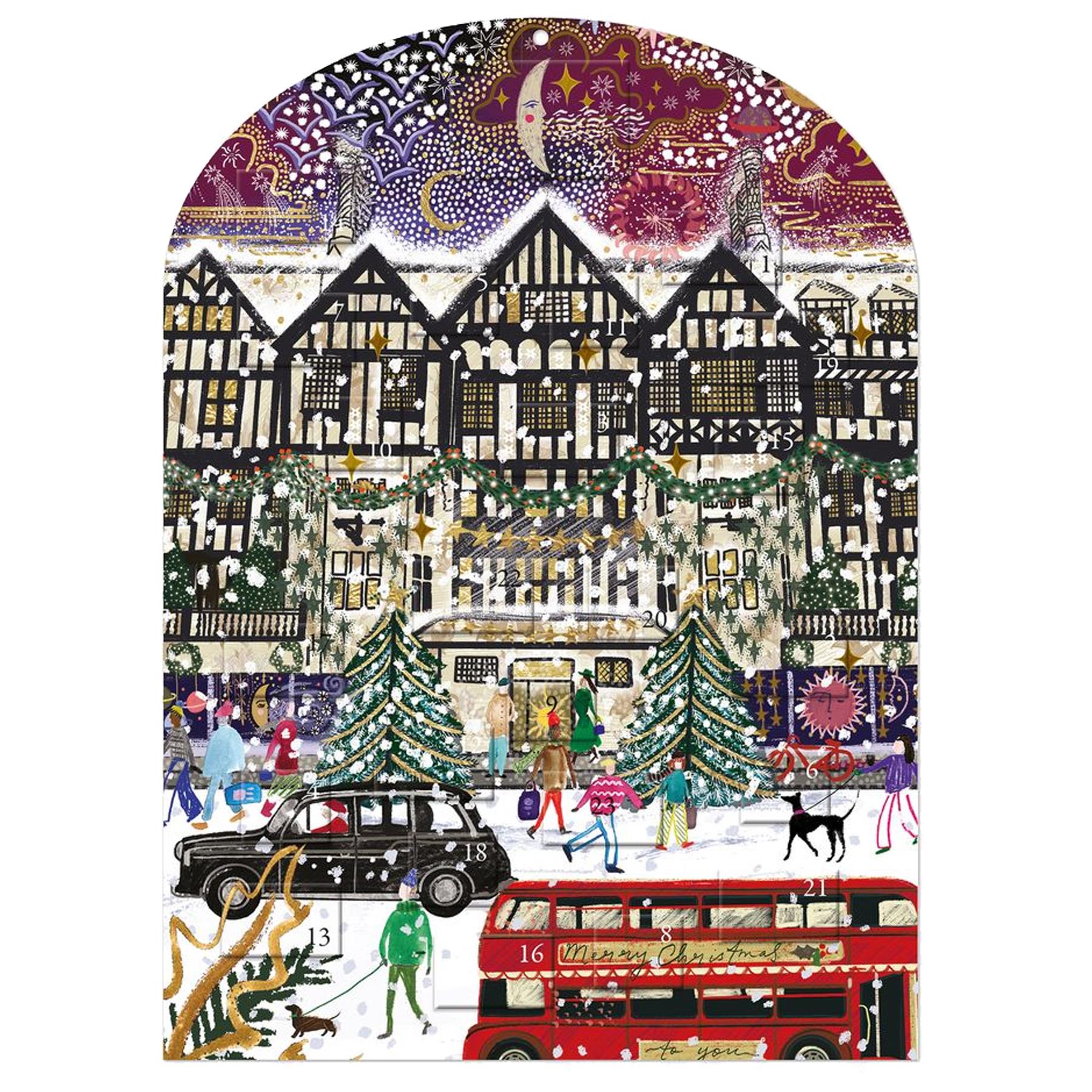 Christmas Paper Advent Calendar 24 Windows 100% Recyclable - London