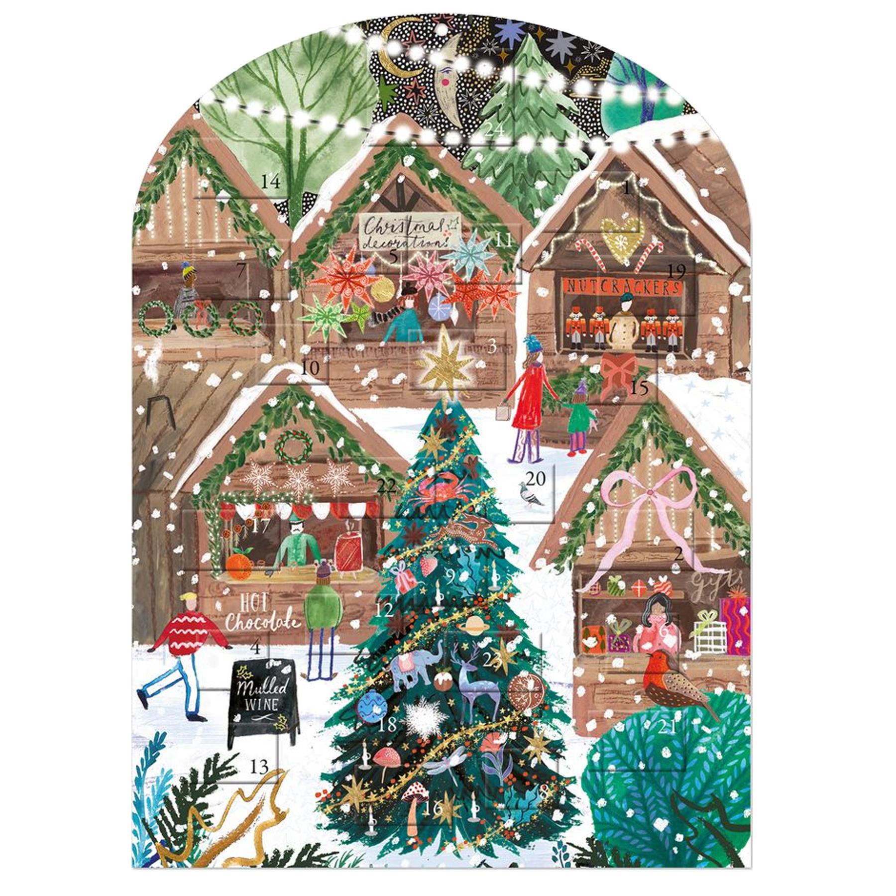 Christmas Paper Advent Calendar 24 Windows 100% Recyclable - Christmas Market