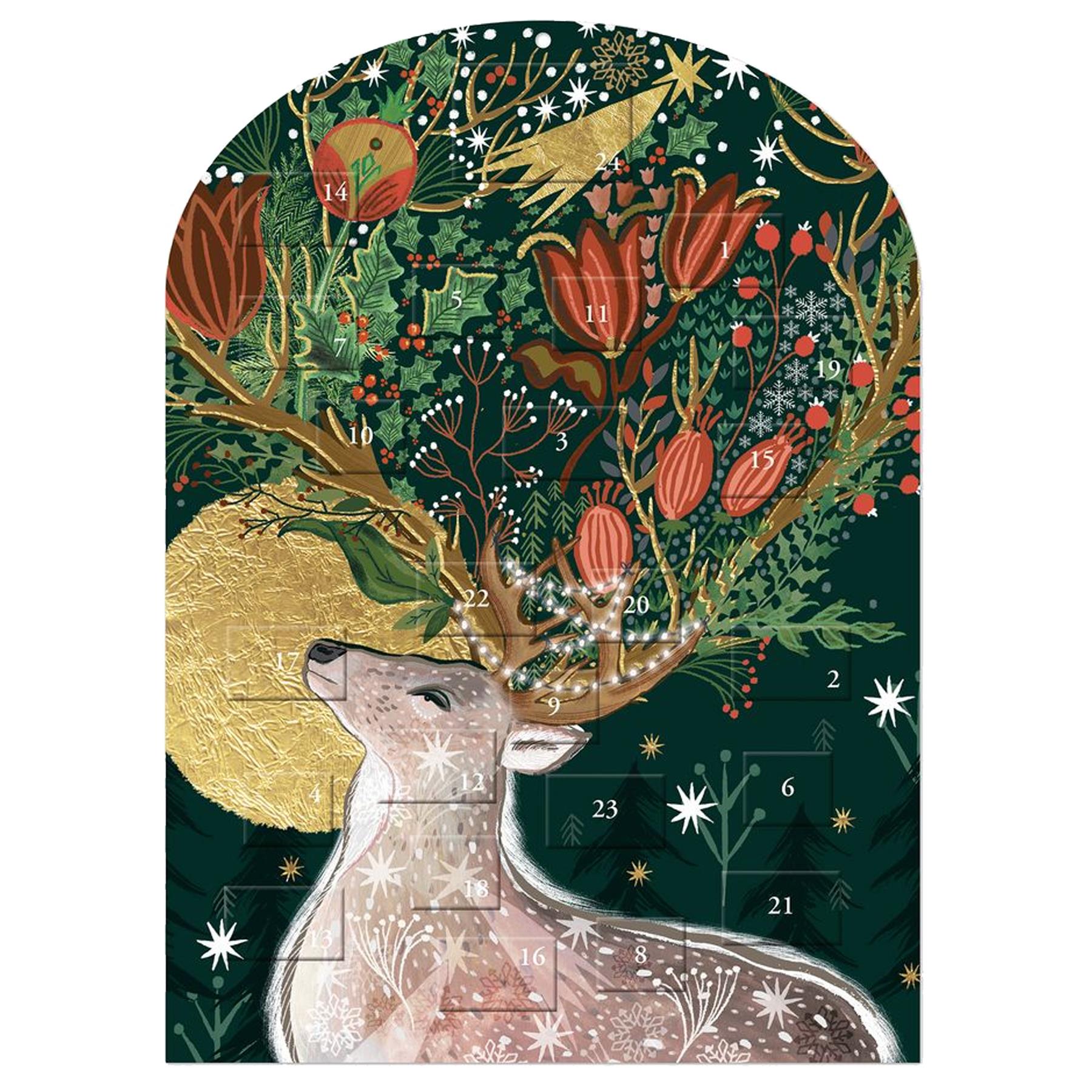 Christmas Paper Advent Calendar 24 Windows 100% Recyclable - King of The Forest