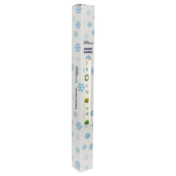Christmas Advent Candle Boxed 25cm Tapered Countdown Festive Colour Images White
