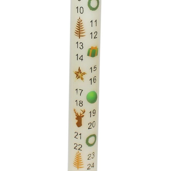 Christmas Advent Candle Boxed 25cm Tapered Countdown Festive Colour  Images Cream