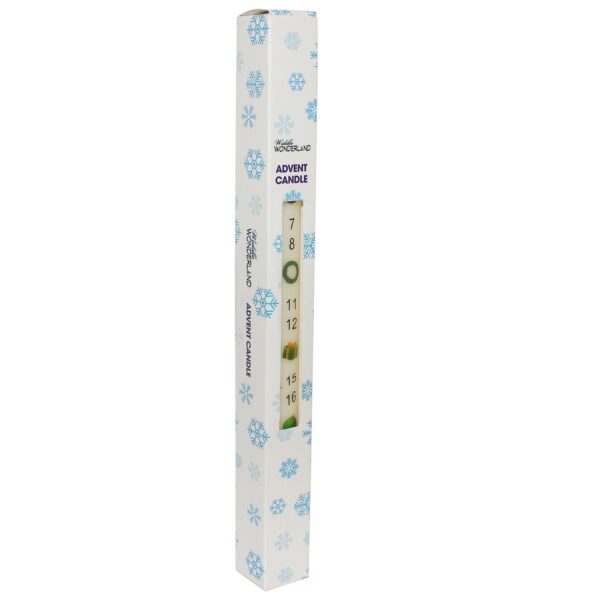 Christmas Advent Candle Boxed 25cm Tapered Countdown Festive Colour  Images Cream