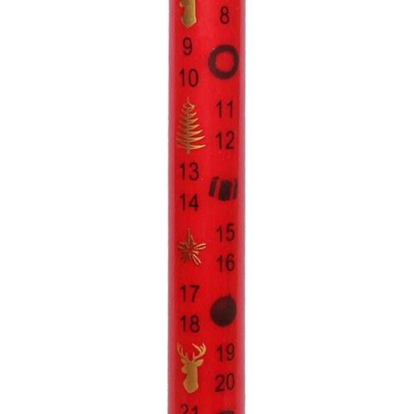 Christmas Advent Candle Boxed 25cm Tapered Countdown Festive Colour Images Red