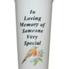 Memorial Graveside Flower Vase with Spike Robin Image - Someone Special