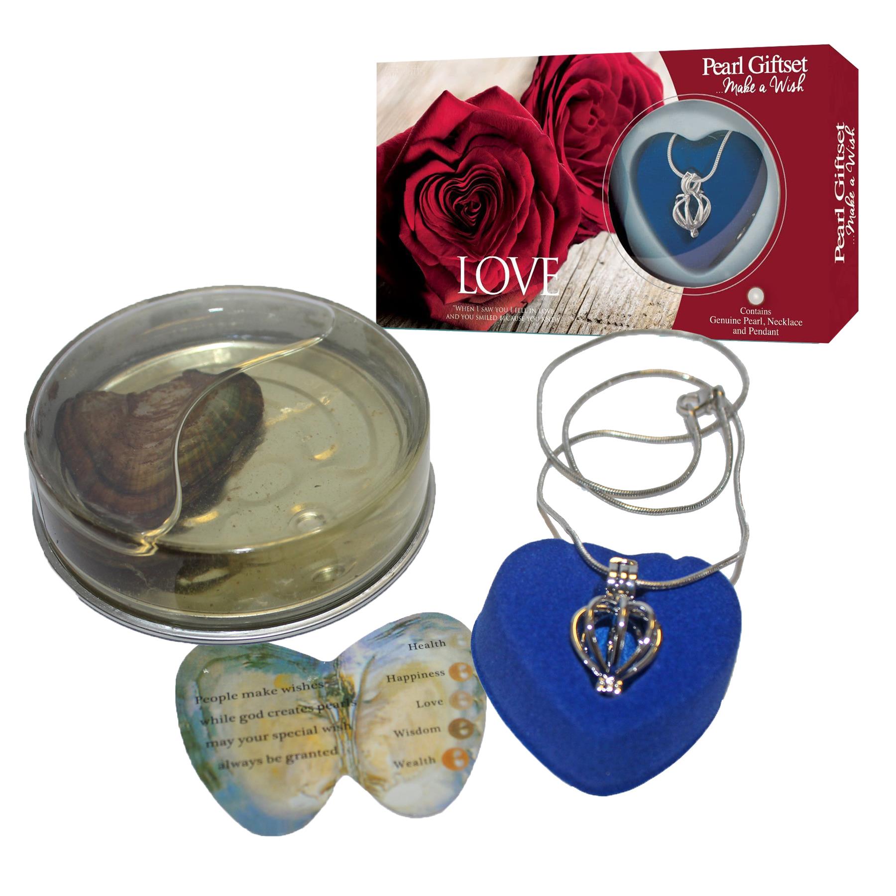 Love Wish Pearl and Pendant Necklace Gift Set