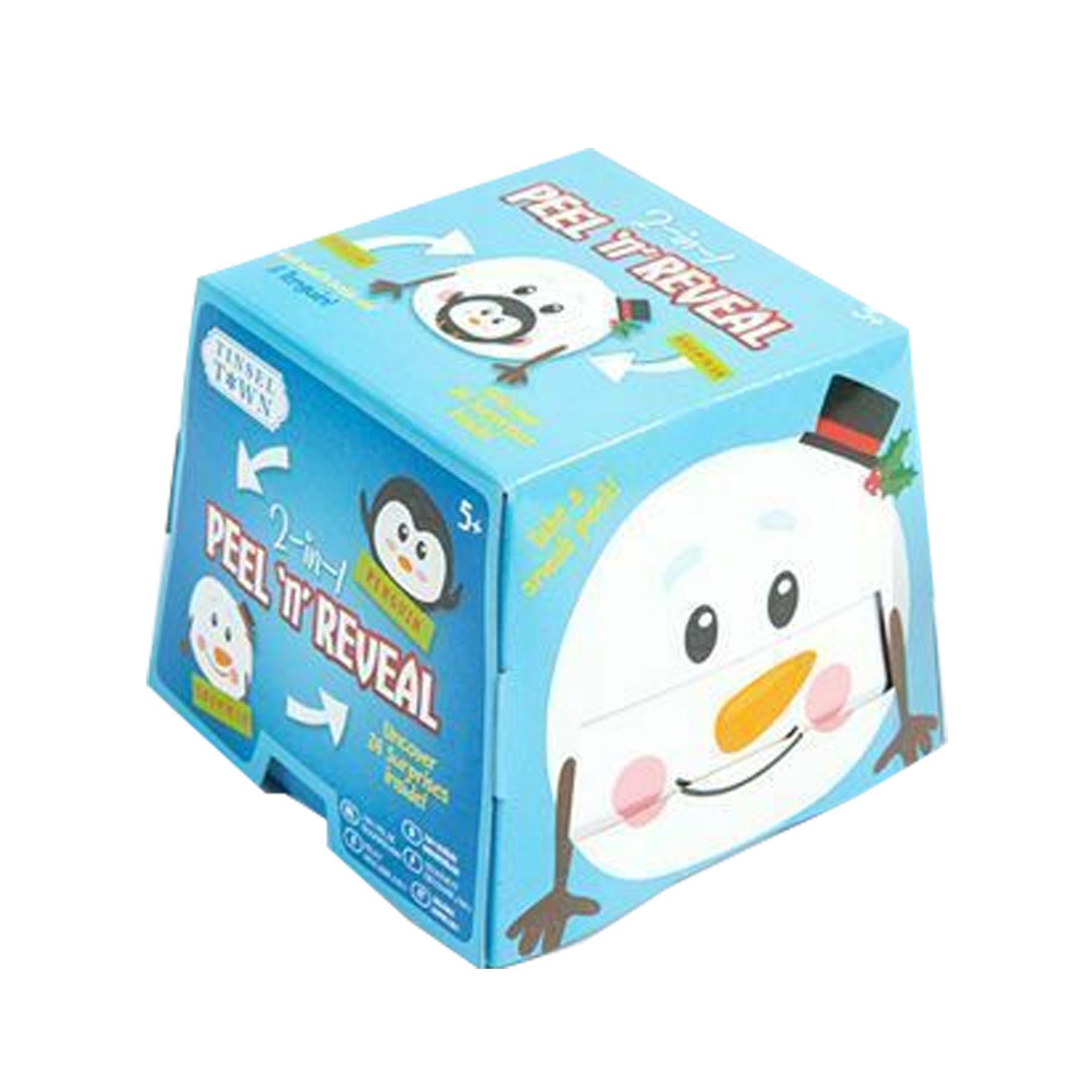 Christmas Pass the Parcel Game 2 in 1 Peel and Reveal  Snowman / Penguin