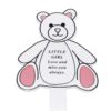 Graveside Memorial Teddy Bear Plaque Stake - Little Girl / Pink