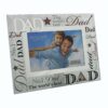 Glass 6 x 4 Photo Frame with Mirror Glass and Glitter Letters - Dad