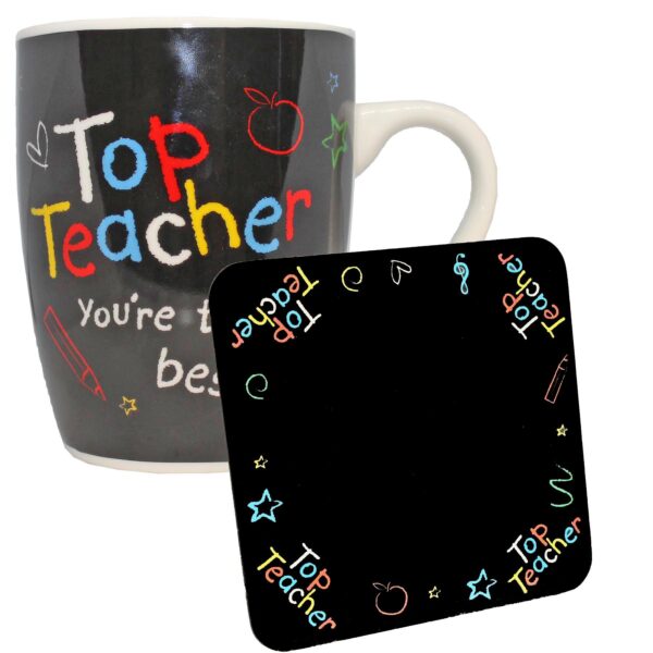 Top Teacher Mug and Coaster Set End of Term Thank You Gift