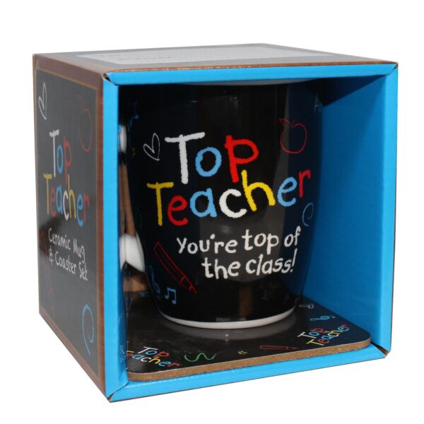 Top Teacher Mug and Coaster Set End of Term Thank You Gift