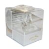 Glass Footprints Cross Memorial Ornament in Chest with Verse