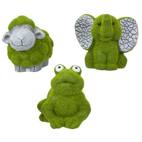 image244518286.jpg Roots and Shoots 3 Mini Flock Grass and Stone Effect Garden Ornaments - Frog Sheep Elephant