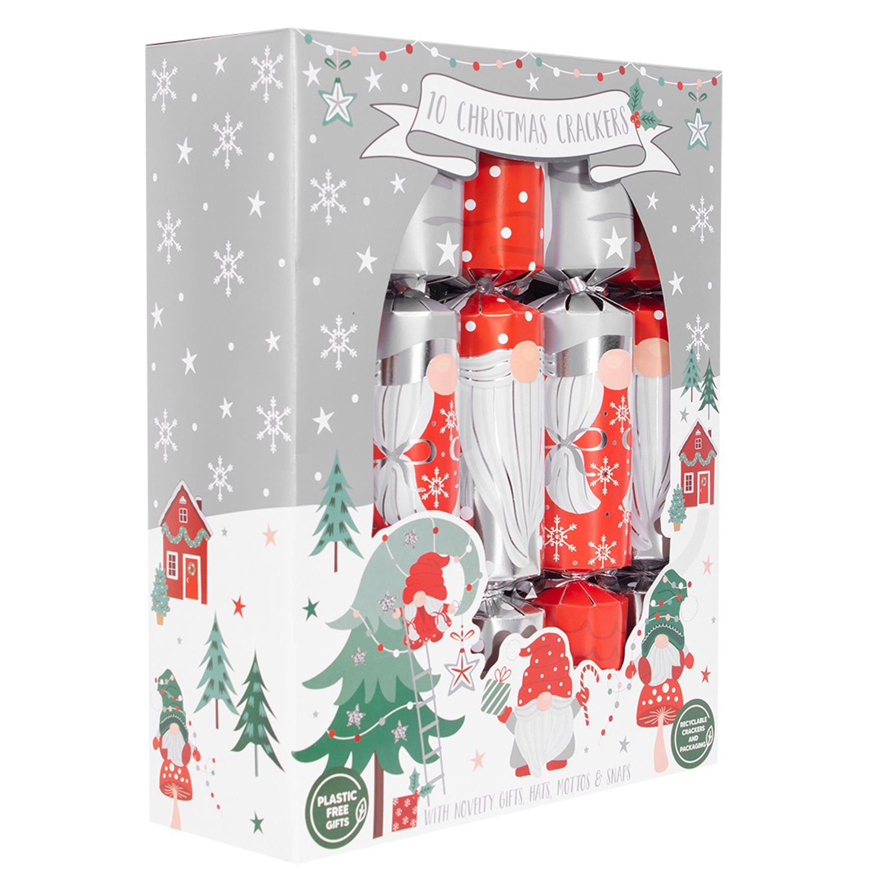 10 Pack Family Christmas Crackers 30cm - Gonk XM6928
