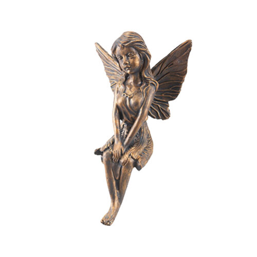 image227348237.jpg Bronze Effect Fairy Garden Statue Ornament - Sitting Fairy