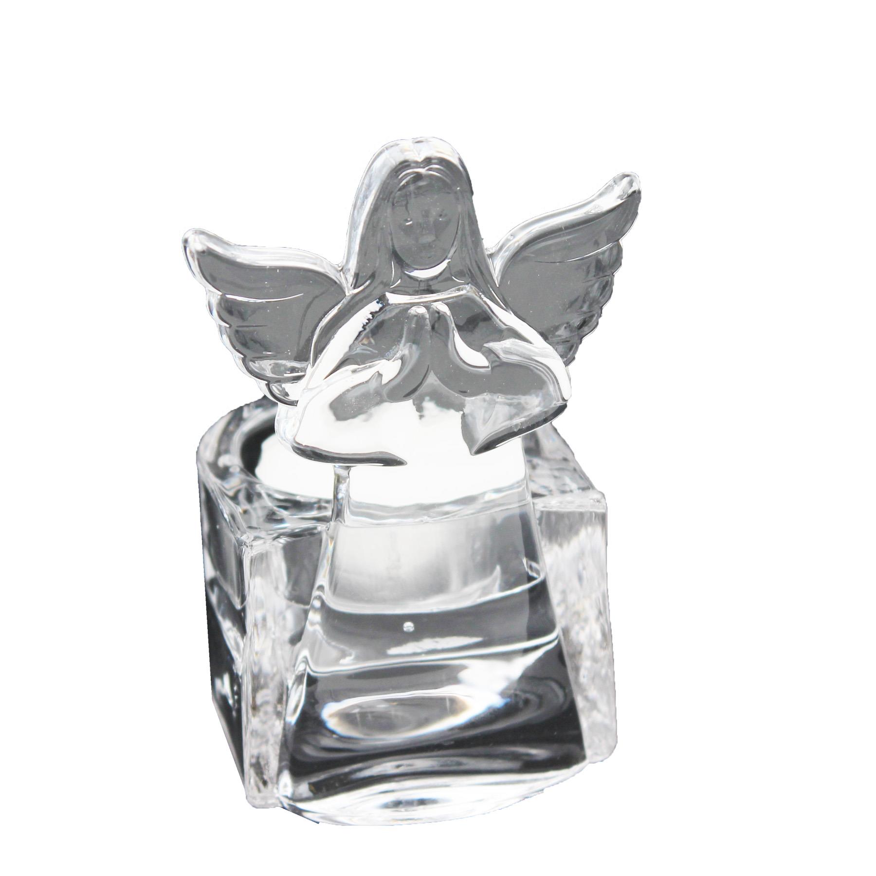 Glass Tea Light Holder or Holy Water Font - Angel