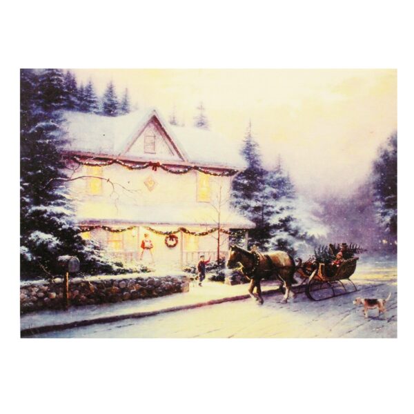 Christmas Canvas Picture LED Light up 40cm x 30cm - House DP2