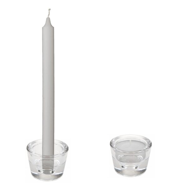 image444216848.jpg Clear Glass Tea Light / Taper Candle Holder - Round