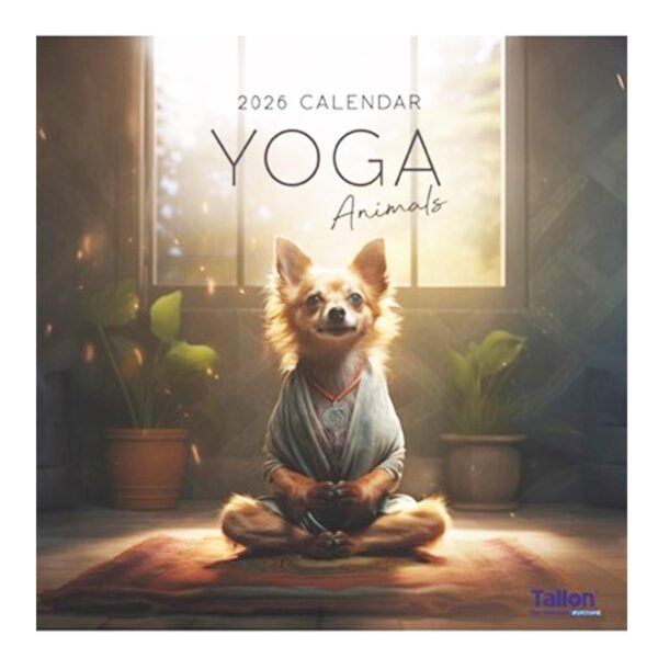 image488602971.jpg 2026 16 Month Calendar Square Wall Hanging Yoga Animals - Dog Cover