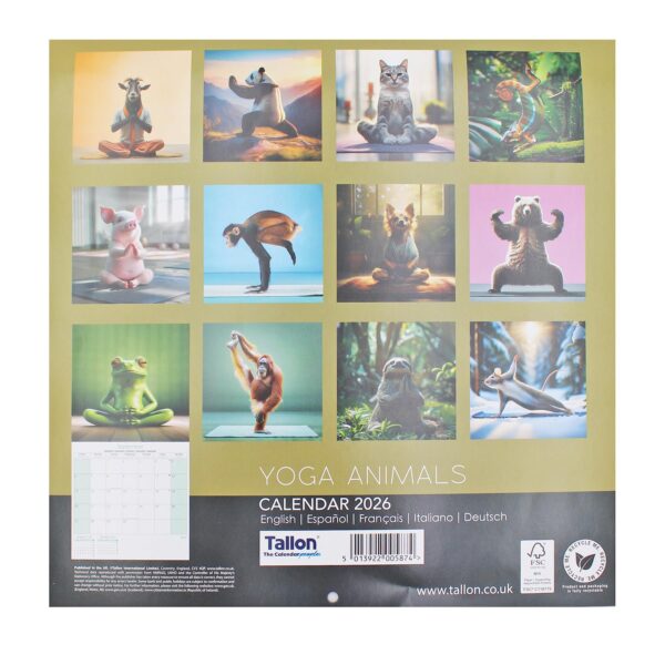 image488602977.jpg 2026 16 Month Calendar Square Wall Hanging Yoga Animals - Dog Cover