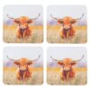image488605581.jpg Highland Cow Coasters Pack of 4 With Cork Back Home Tableware
