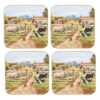 image488714002-1.jpg Collie and Sheep Coasters Set of 4 Corked Backed Tableware