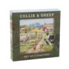 image488714006-1.jpg Collie and Sheep Coasters Set of 4 Corked Backed Tableware