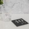 Cut Glass Whisky Tumbler and Coaster Set Gift Box - 40th Birthday