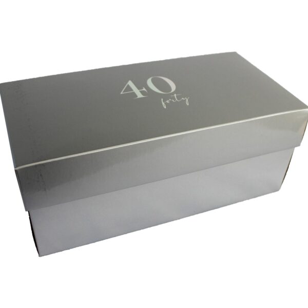 Cut Glass Whisky Tumbler and Coaster Set Gift Box - 40th Birthday